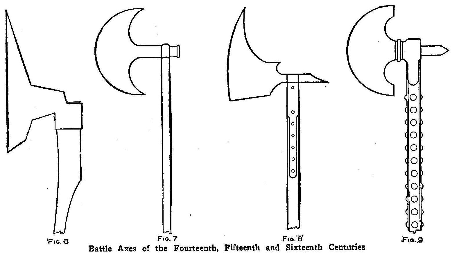 Battle Axes of the Fourteenth, Fifteenth and Sixteenth Centuries