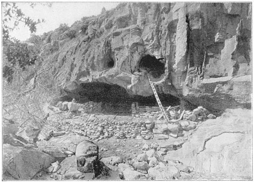 Cave with Wooden Ladder Leading to a Store-Room.