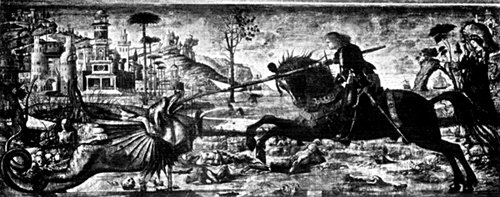 S. GEORGE AND THE DRAGON FROM THE PAINTING BY CARPACCIO
At S. Giorgio dei Schiavoni