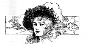 Decorative drawing of Kate Bonnet