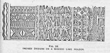 FIG. 58. INCISED DESIGNS ON A BAMBOO
LIME HOLDER.