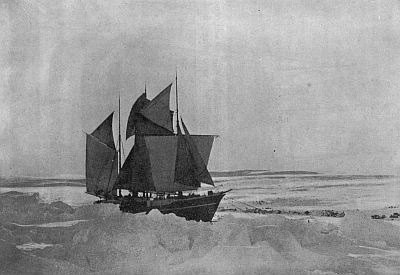 THE ROOSEVELT DRYING OUT HER SAILS AT CAPE SHERIDAN, SEPTEMBER, 1908