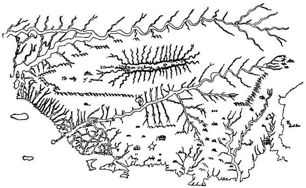 RALEIGH'S MAP OF GUINEA, EL DORADO, AND THE ORINOCO COAST