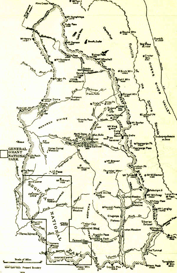 PROPOSED ROOSEVELT NATIONAL PARK AND THE SEQUOIA AND
GENERAL GRANT NATIONAL PARKS, CALIFORNIA