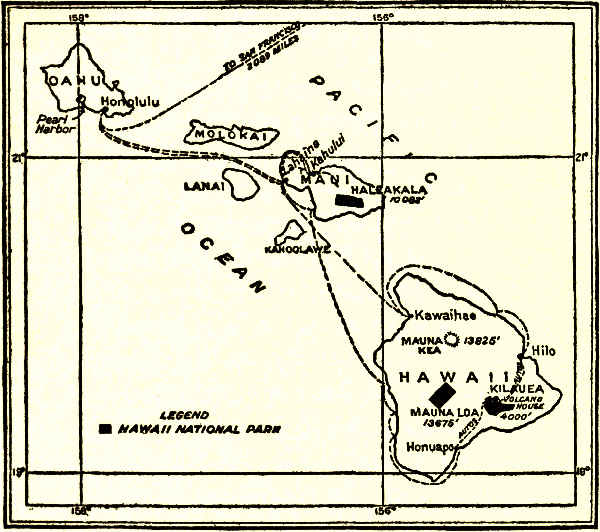 MAP OF HAWAII NATIONAL PARK