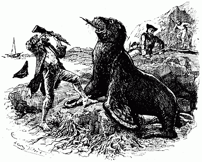 Mr. Hamilton's fight with the sea-lion