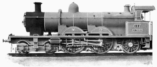 [By permission of "Great Western Railway Magazine."

"LA FRANCE"—POWERFUL NEW GREAT WESTERN RAILWAY ENGINE.