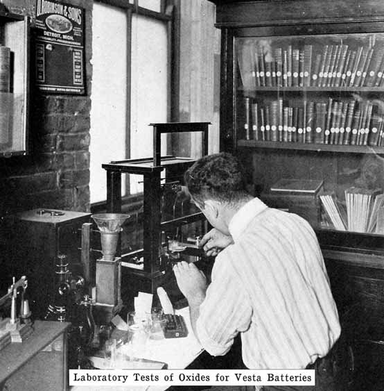 Photo: Laboratory tests of oxides for Vesta
batteries