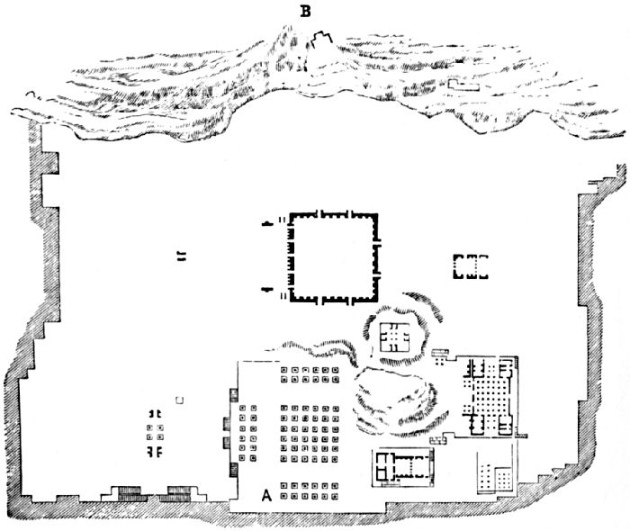 Showing location A at the bottom of the plan, and B at the top