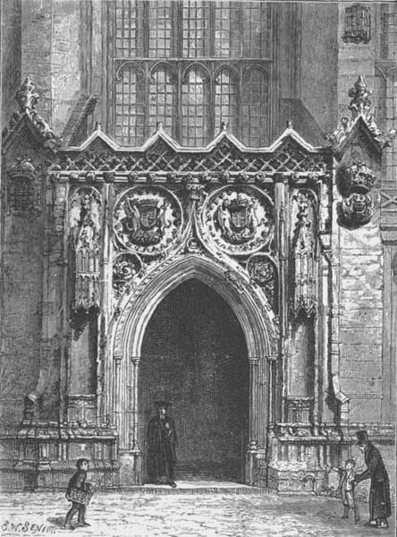 DOORWAY OF KINGS COLLEGE CHAPEL.