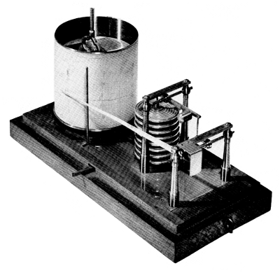 Figure 16.—Richard's registering aneroid barometer, an
instrument used at the U.S. Weather Bureau about 1888. The Richard
registering thermometer is similar, the aneroid being replaced by an
alcohol-filled Bourdon tube. (USNM 252981; Smithsonian photo
46740-C.)