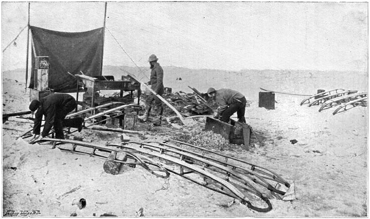 Fitting the Hand-sledges with Runners. July, 1895