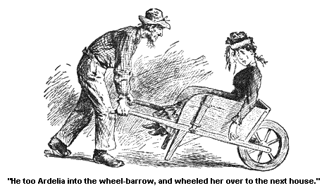 Ardelia in the
wheelbarrow