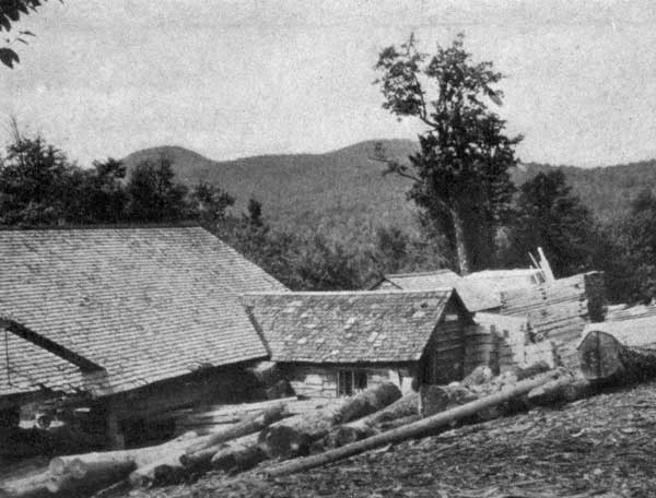 Owls Head over the roof of the saw mill