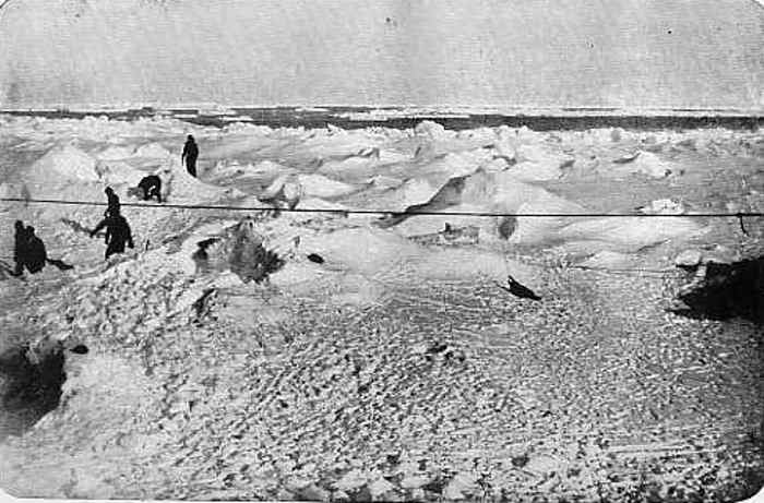 A DRIFTING ICE FLOE ATTACHED TO THE DISCOVERY