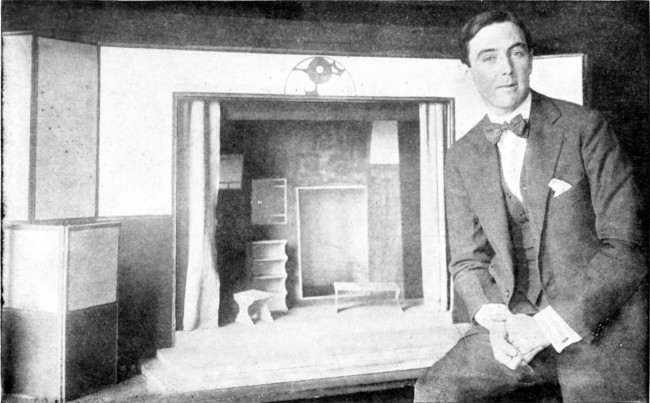 Stuart Walker with the Working Model of his Portmanteau
Theatre