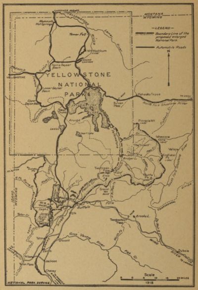 MAP OF YELLOWSTONE NATIONAL PARK