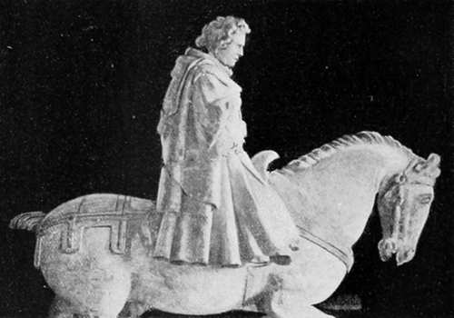 S. CASSIANO DI CONTRONE — S. MARTINO. STATUA EQUESTRE IN LEGNO. (SEC. XV).