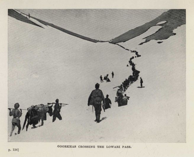 Goorkhas crossing the Lowari Pass