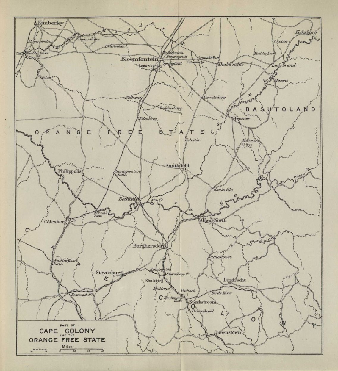 Part of CAPE COLONY and the ORANGE FREE STATE