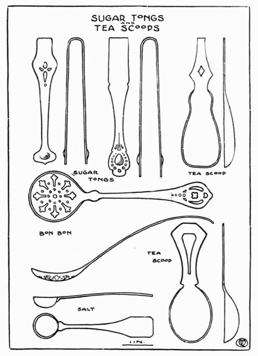 Sugar Tongs and Tea Scoops.