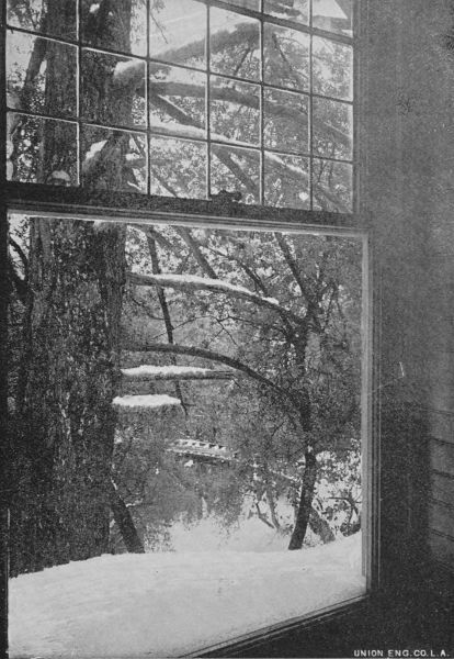 Outlook from one of the Bedroom Windows, Alpine Tavern,
Mount Lowe, March, 1896.