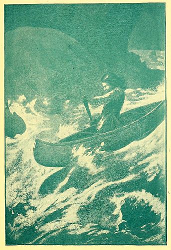 boy in canoe in rapids