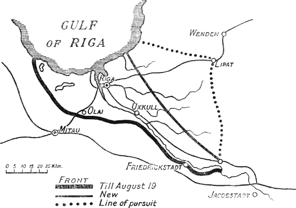 Map of the Russian Front till August 19th and after