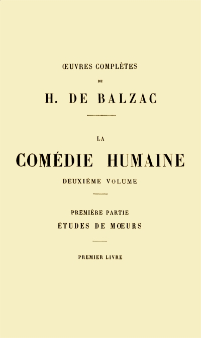 La comdie humaine volume II