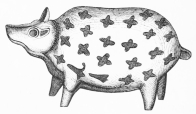 No. 162. Terra-cotta Image of a Pig, curiously marked
with Stars (4 M.).