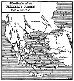 Distribution of the Hellenic Races 1000 to 800 B.C.