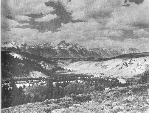 Looking across Jackson Hole to the Tetons