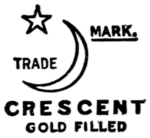 TRADE MARK., CRESCENT GOLD FILLED.