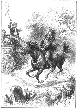 “John made a clumsy attempt to rein in his flying steed.”

p. 169

