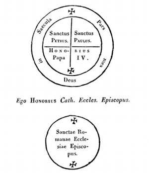 Ego Honorius Cath. Eccles. Episcopus.