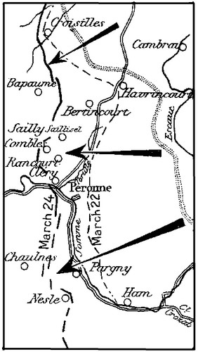 Map. The fall of Noyon.