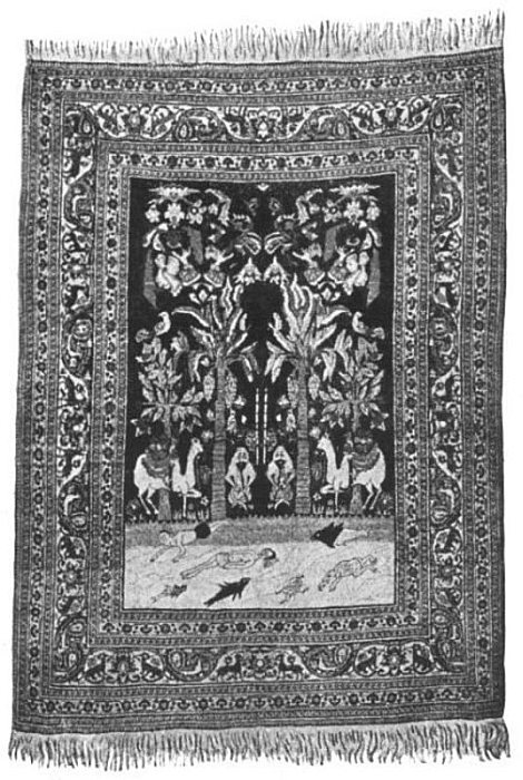 SYMBOLIC PERSIAN SILK (TABRIZ) RUG.