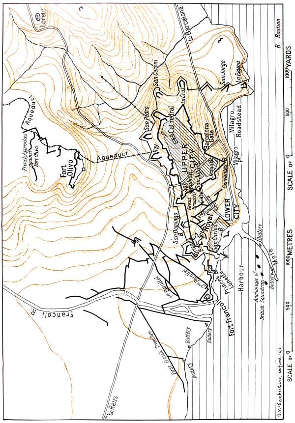 Map of the siege of Tarragona