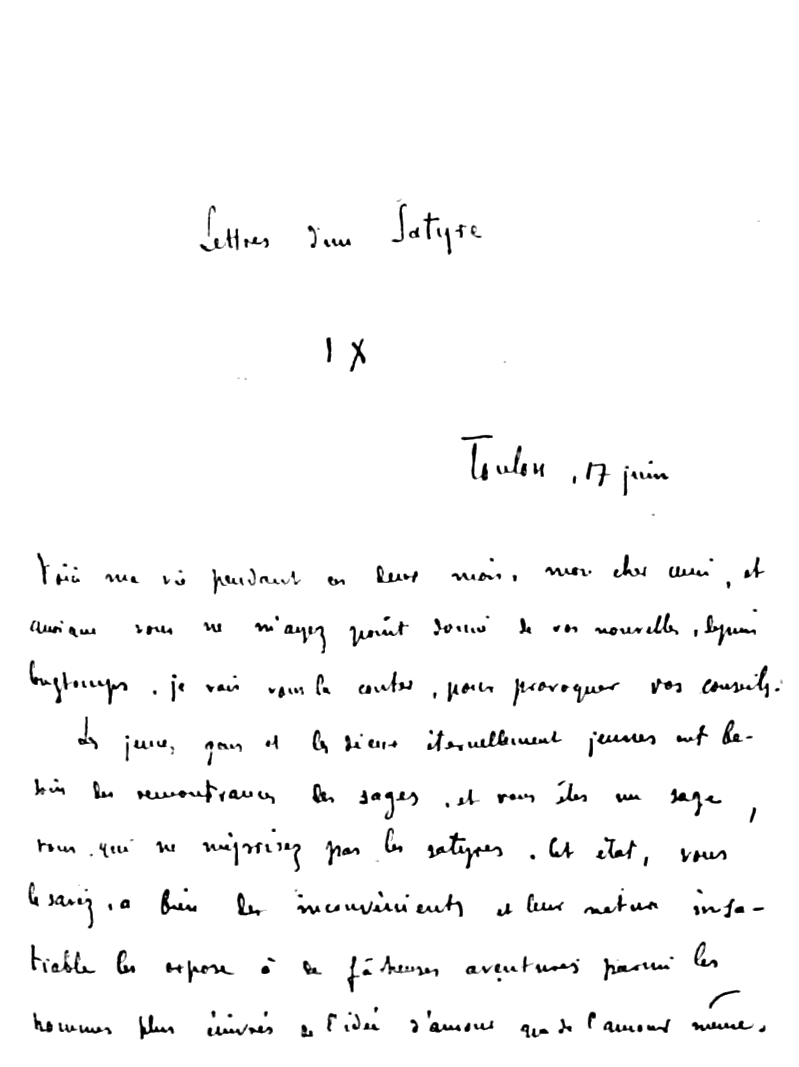 [Fac-simil du manuscrit de la lettre 9]