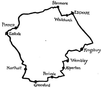 Map—EDGEWARE to PINNER