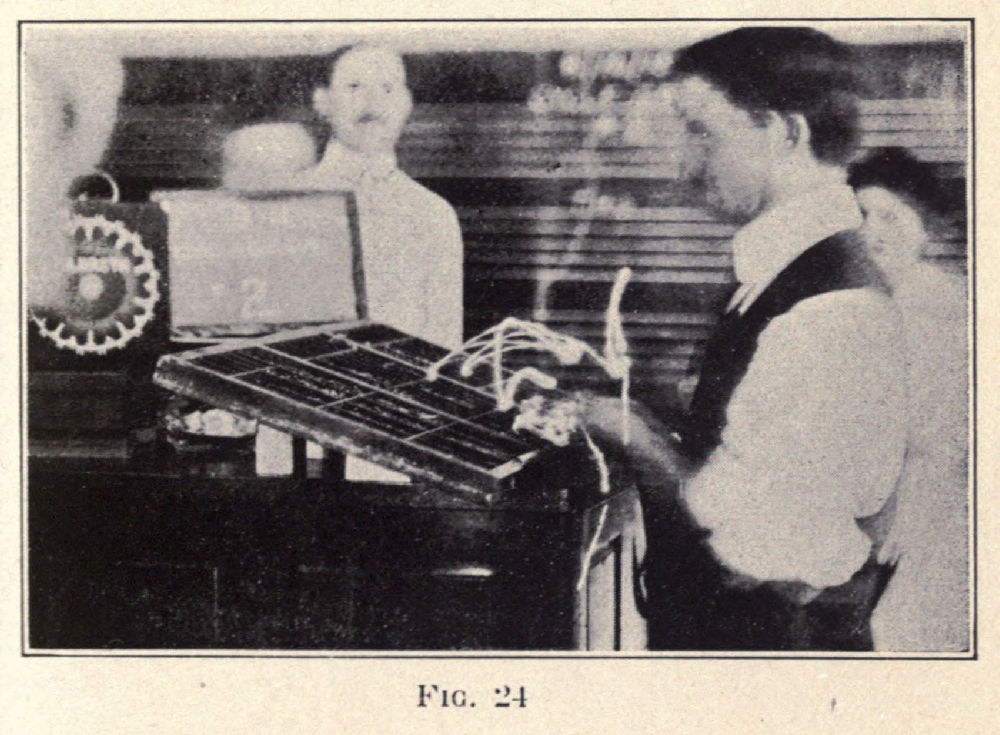 Fig 24 - Typical chronocyclegraph of compositor setting type by hand.